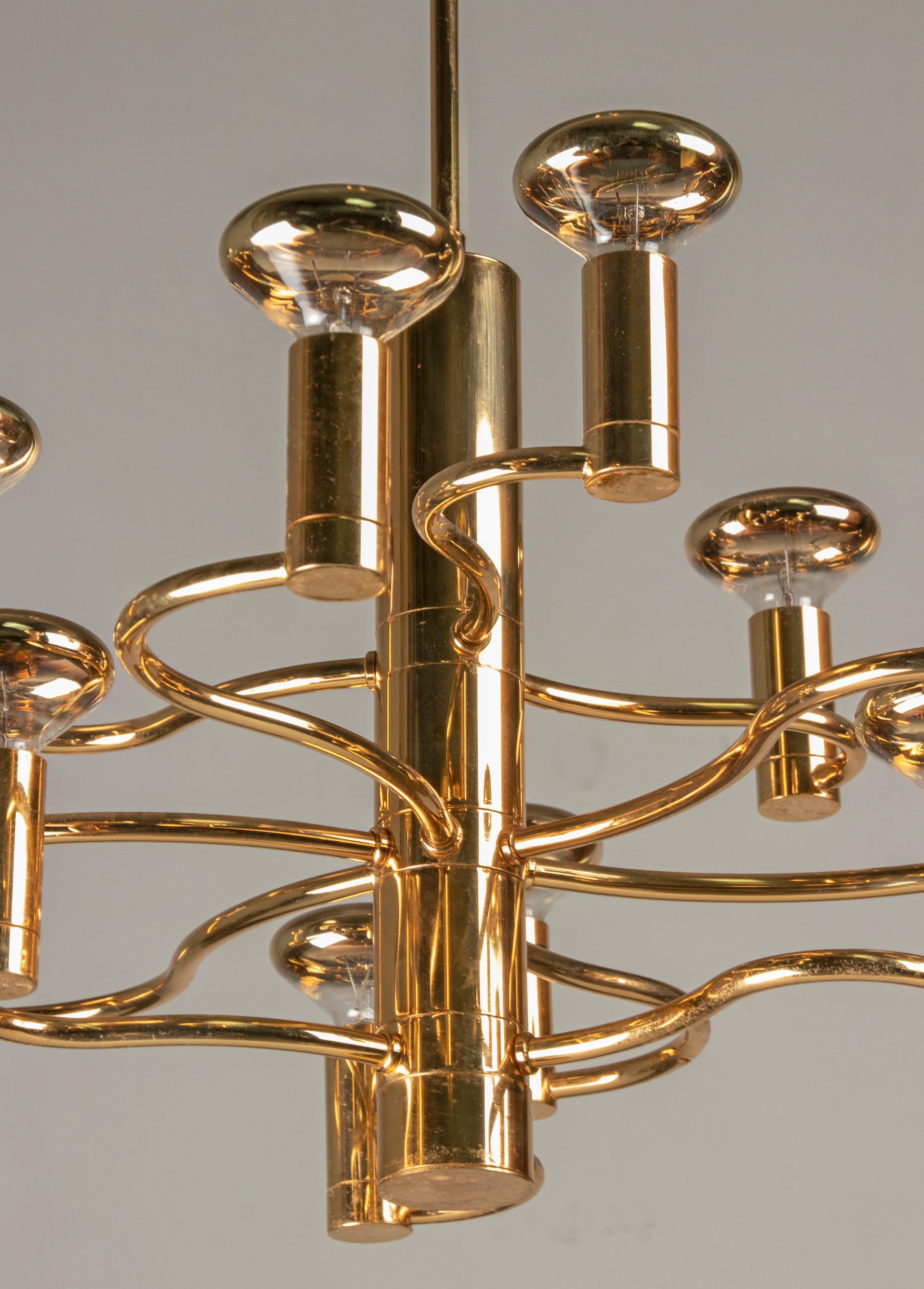 Mid-Century Modern Brass Pendant Lamp Deigned by Massive For Sale 5