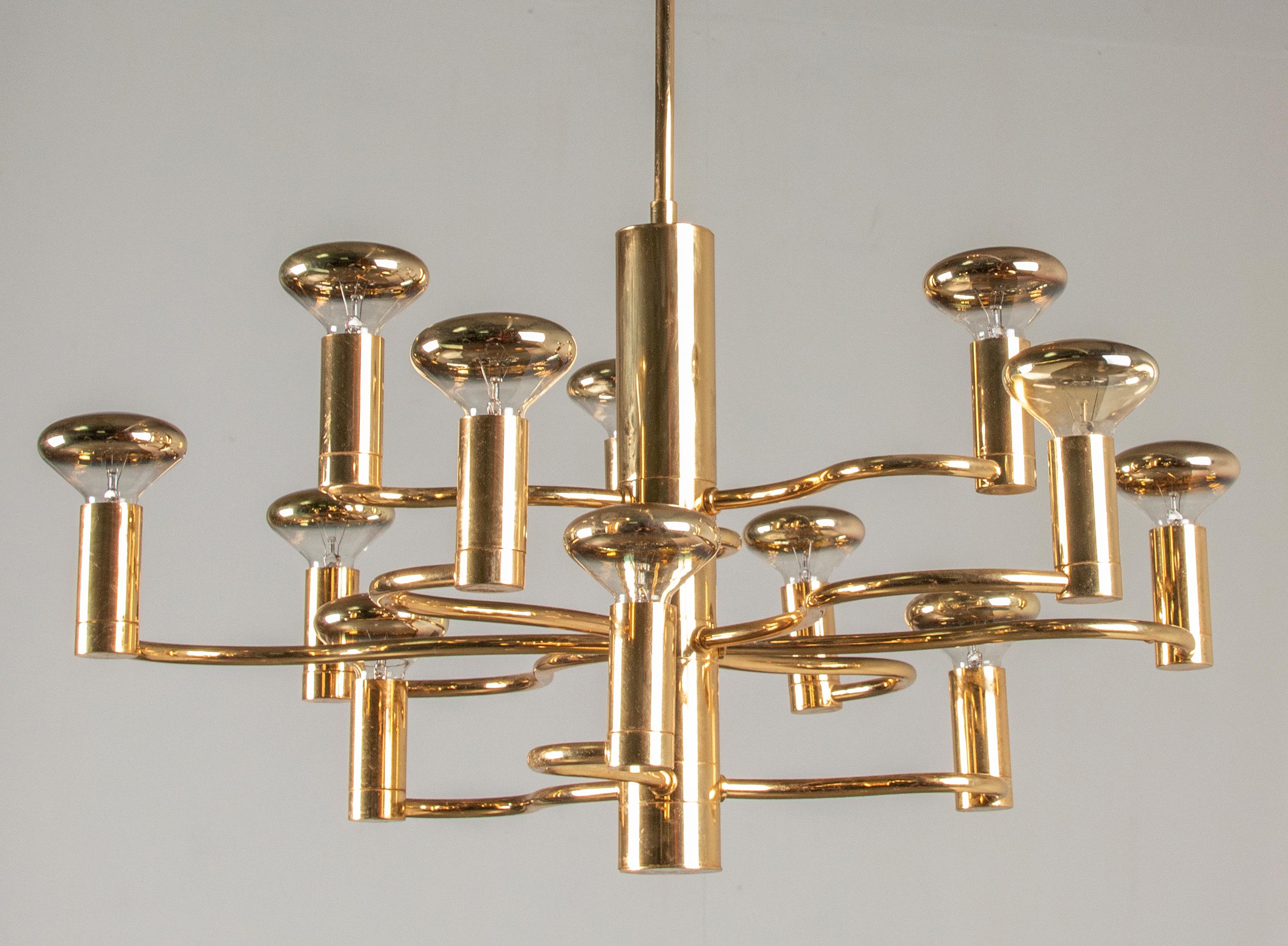 Mid-Century Modern Brass Pendant Lamp Deigned by Massive For Sale 6