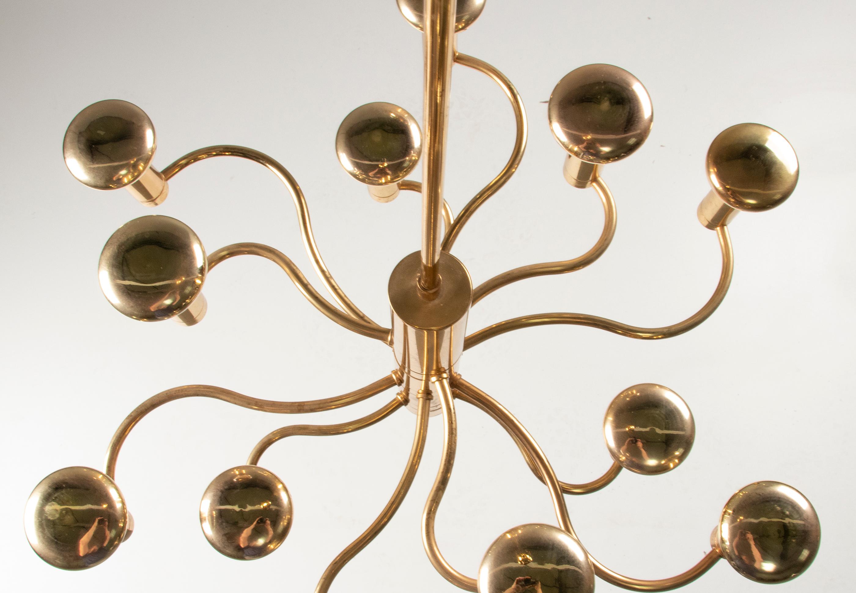 Mid-Century Modern Brass Pendant Lamp Deigned by Massive For Sale 8