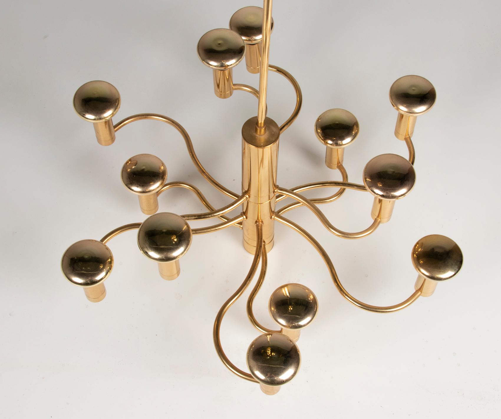 Mid-Century Modern Brass Pendant Lamp Deigned by Massive For Sale 11