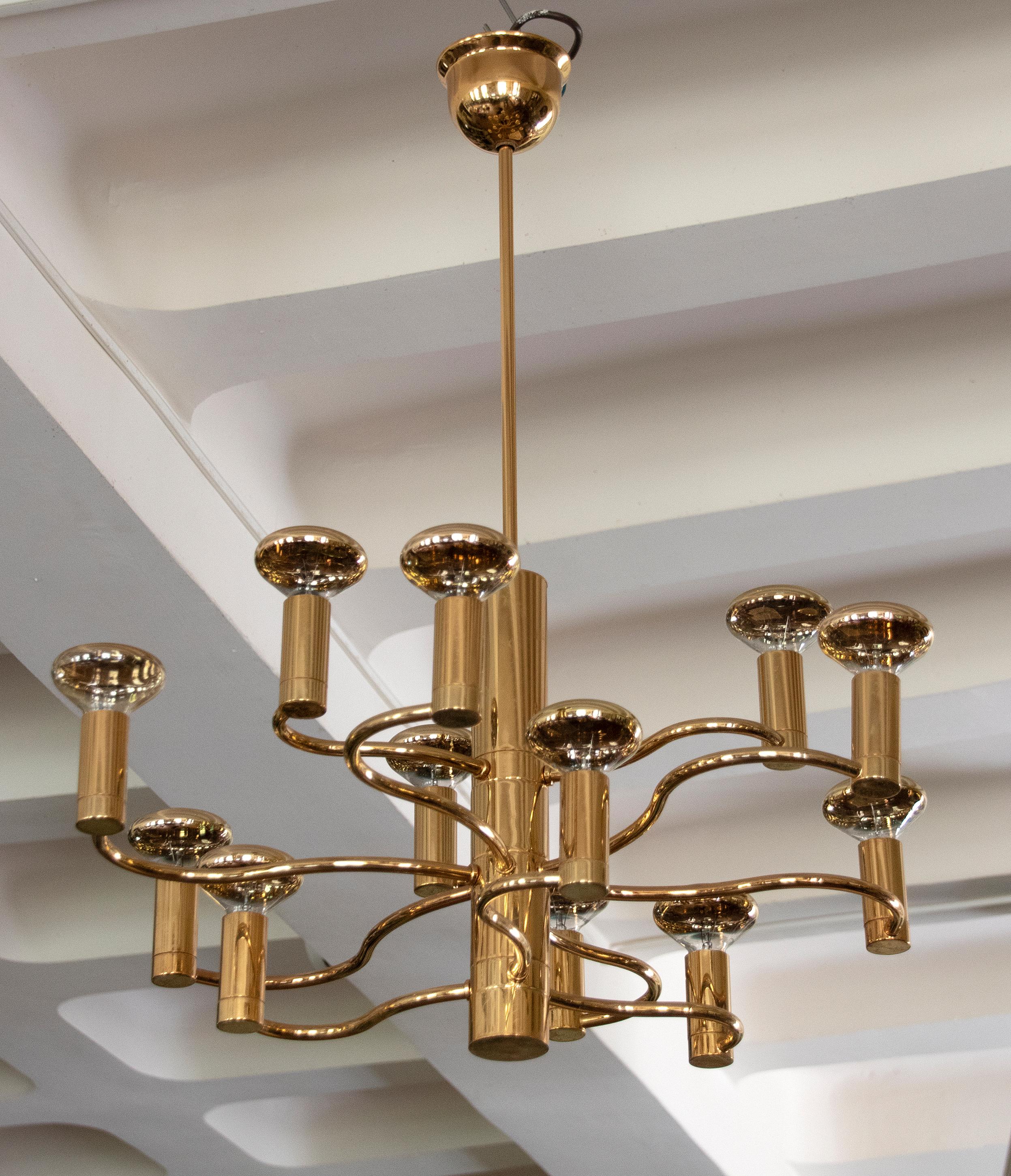 Mid-Century Modern Brass Pendant Lamp Deigned by Massive For Sale 12