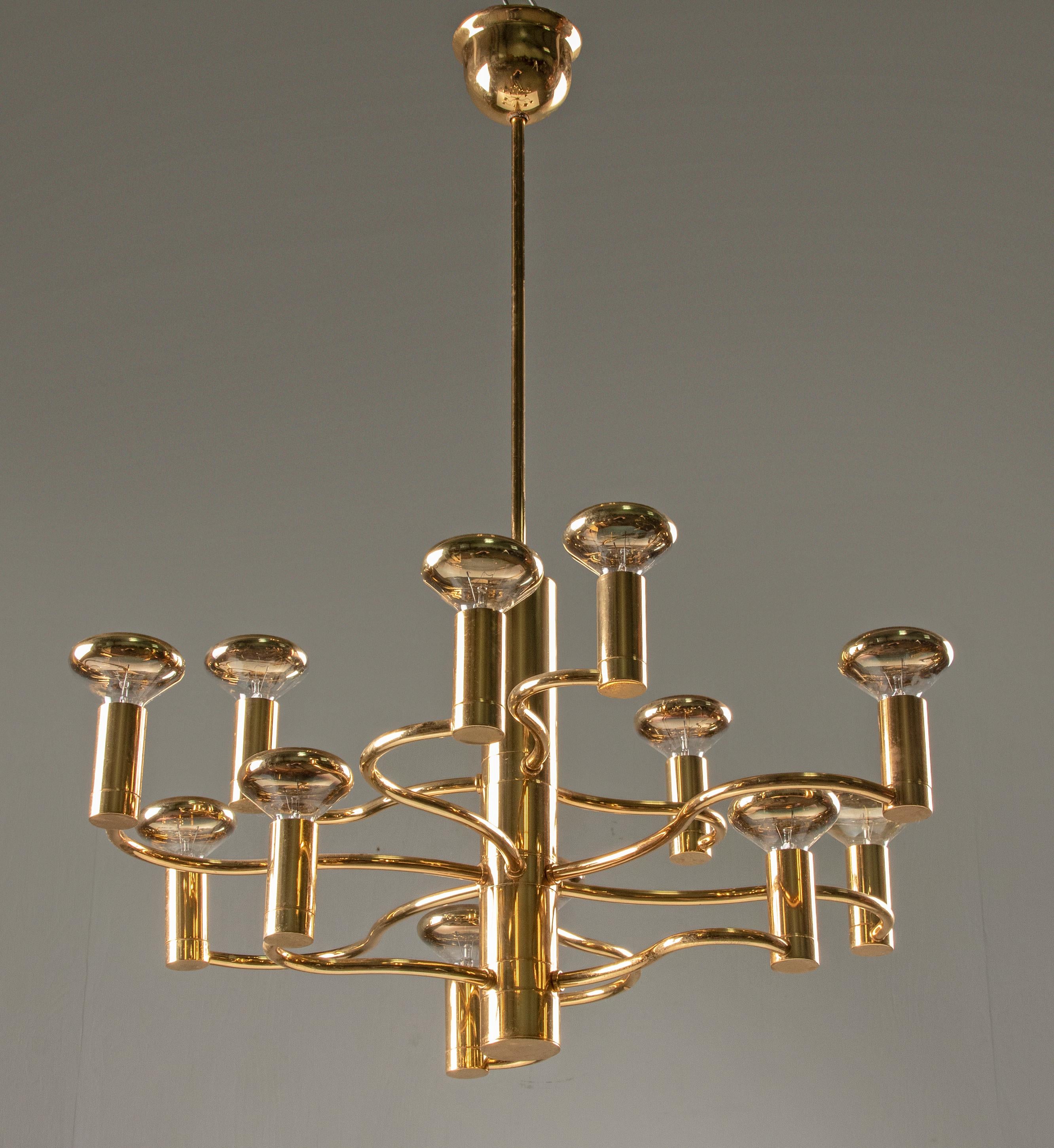 Mid-Century Modern Brass Pendant Lamp Deigned by Massive For Sale 2