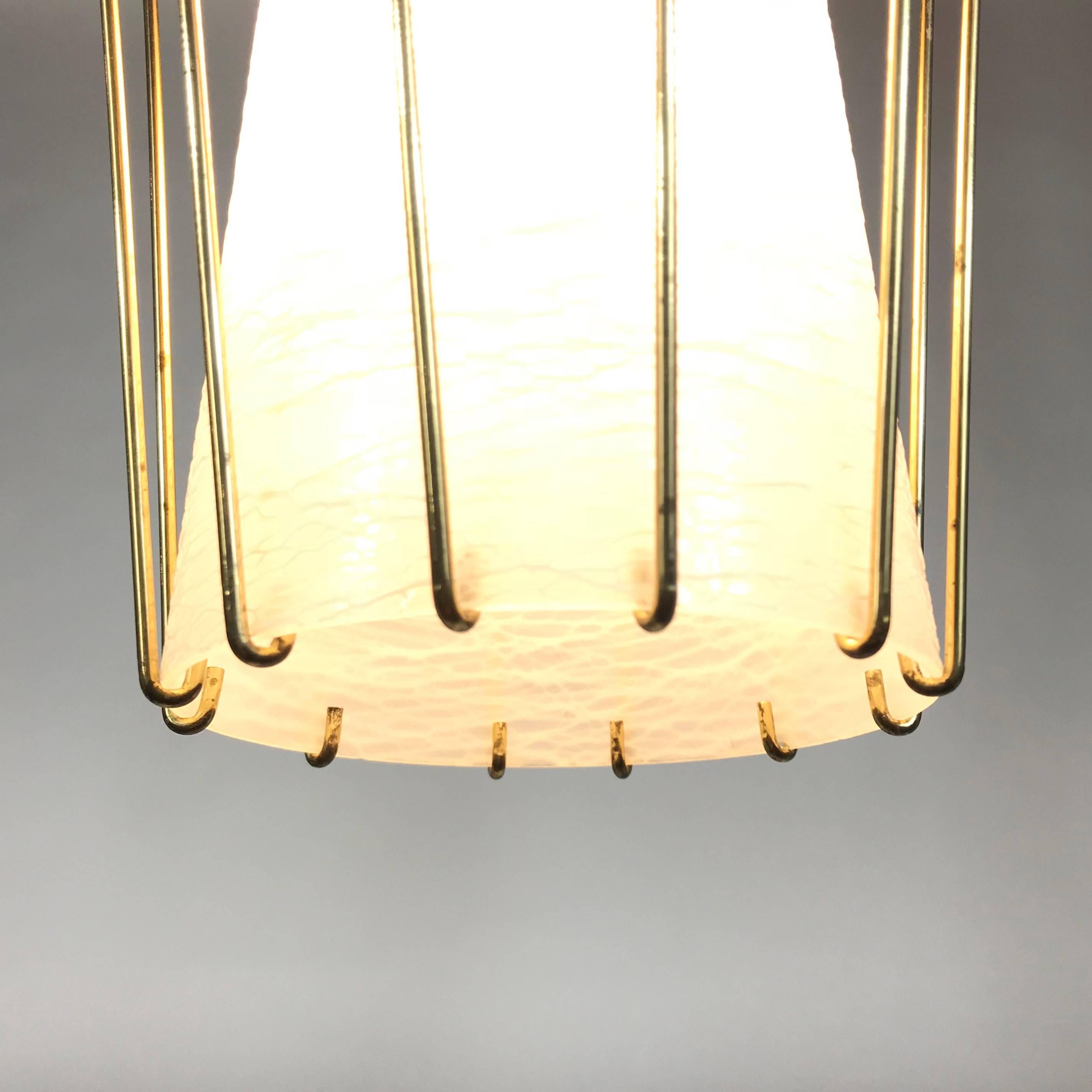 Mid-Century Modern Brass Pendant Light by J. T. Kalmar, 1950s, Austria 4