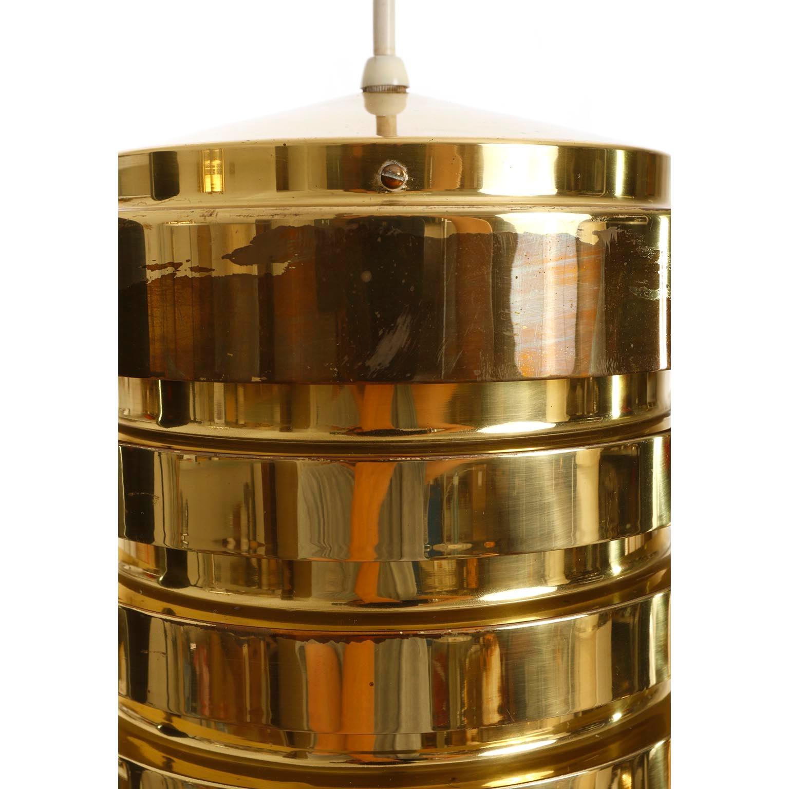 Mid-Century Modern Brass Pendant Light T487, Hans-Agne Jakobsson Markaryd, 1960s For Sale 1