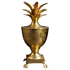 Vintage Mid Century Modern  Brass Pineapple Urn
