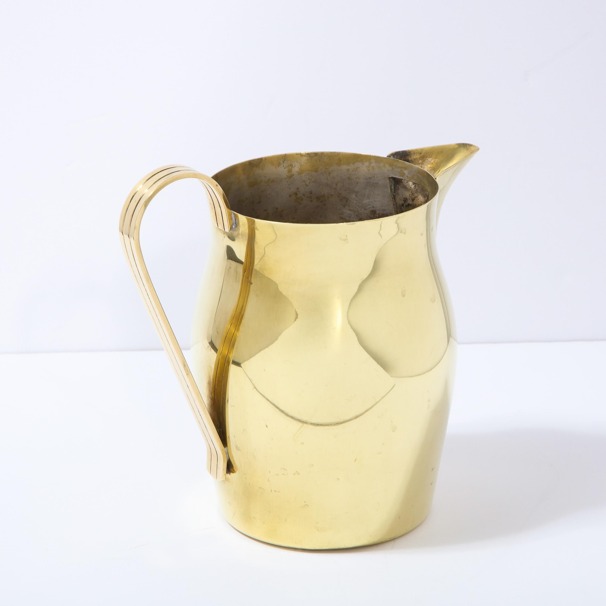 Mid-20th Century Mid-Century Modern Brass Pitcher by Tommi Parzinger for Dorlyn Silversmiths For Sale
