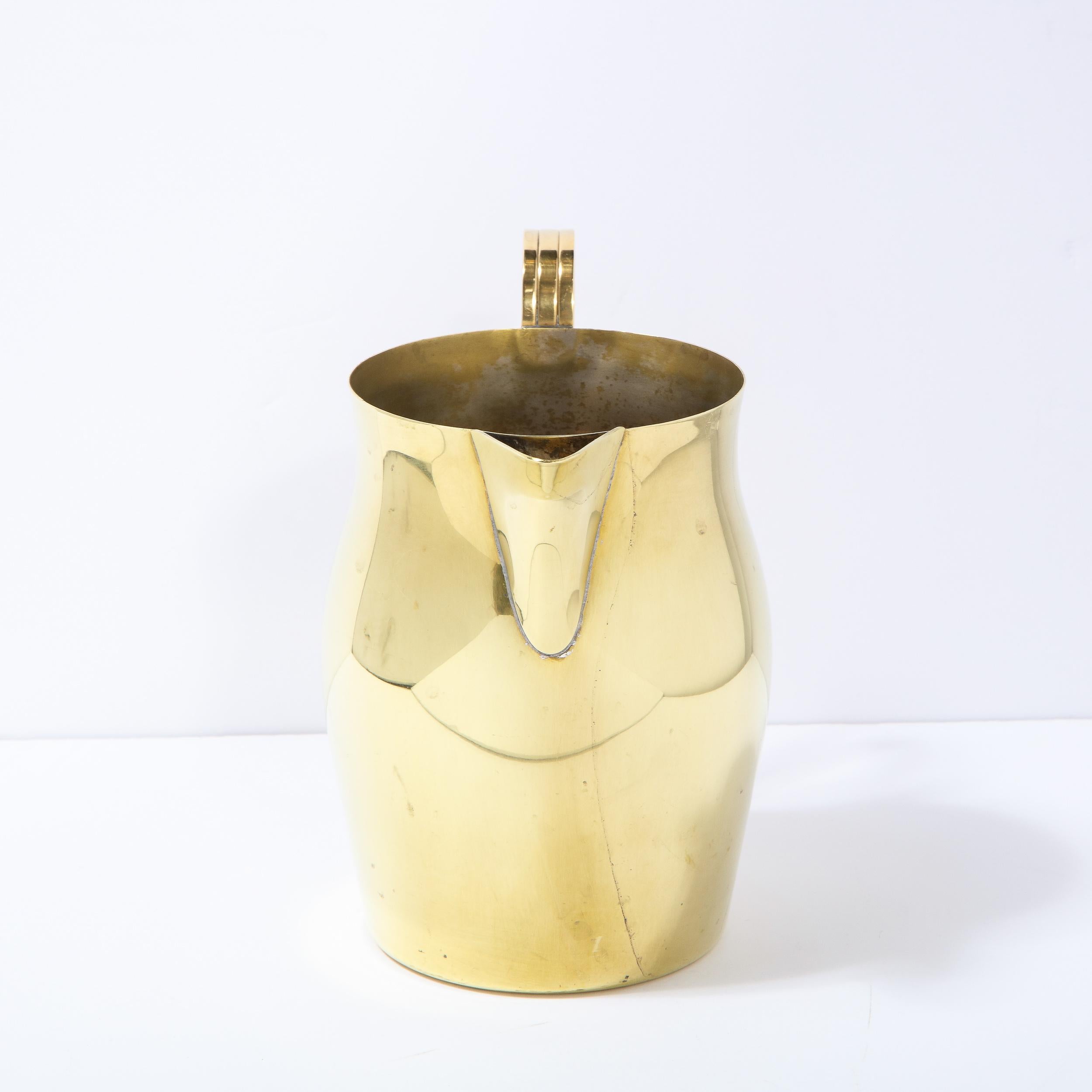 Mid-Century Modern Brass Pitcher by Tommi Parzinger for Dorlyn Silversmiths For Sale 3