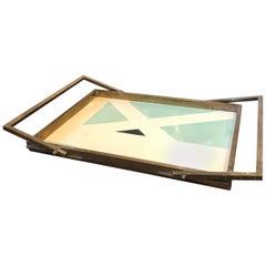 Mid-Century Modern Brass Rectangular Italian Tray, circa 1960