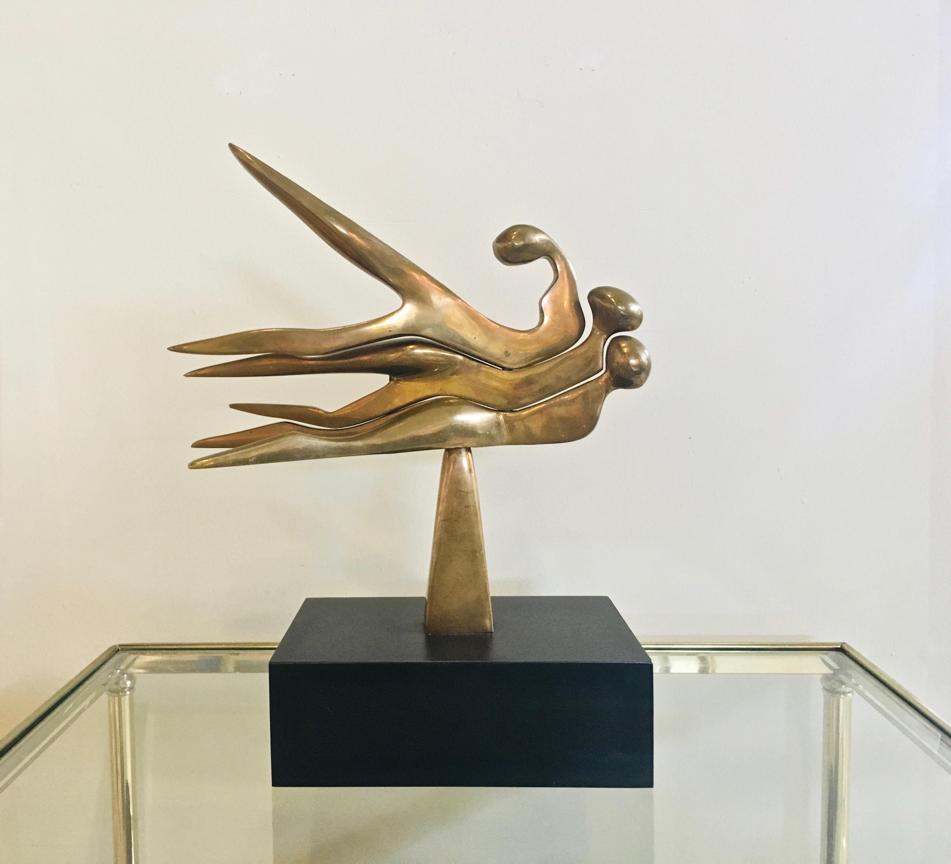American Mid-Century Modern Brass Sculpture, by Arleen Eichengreen & Nancy Gensburg For Sale