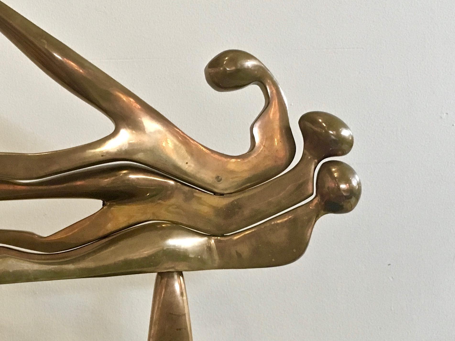 Late 20th Century Mid-Century Modern Brass Sculpture, by Arleen Eichengreen & Nancy Gensburg For Sale