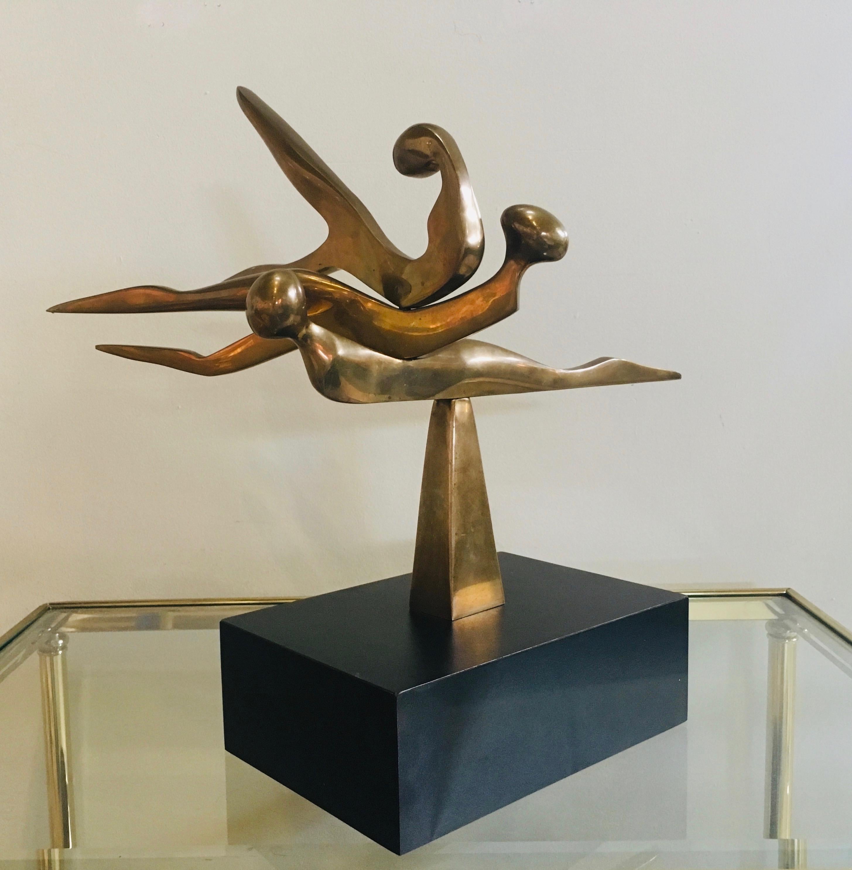 Mid-Century Modern Brass Sculpture, by Arleen Eichengreen & Nancy Gensburg For Sale 1
