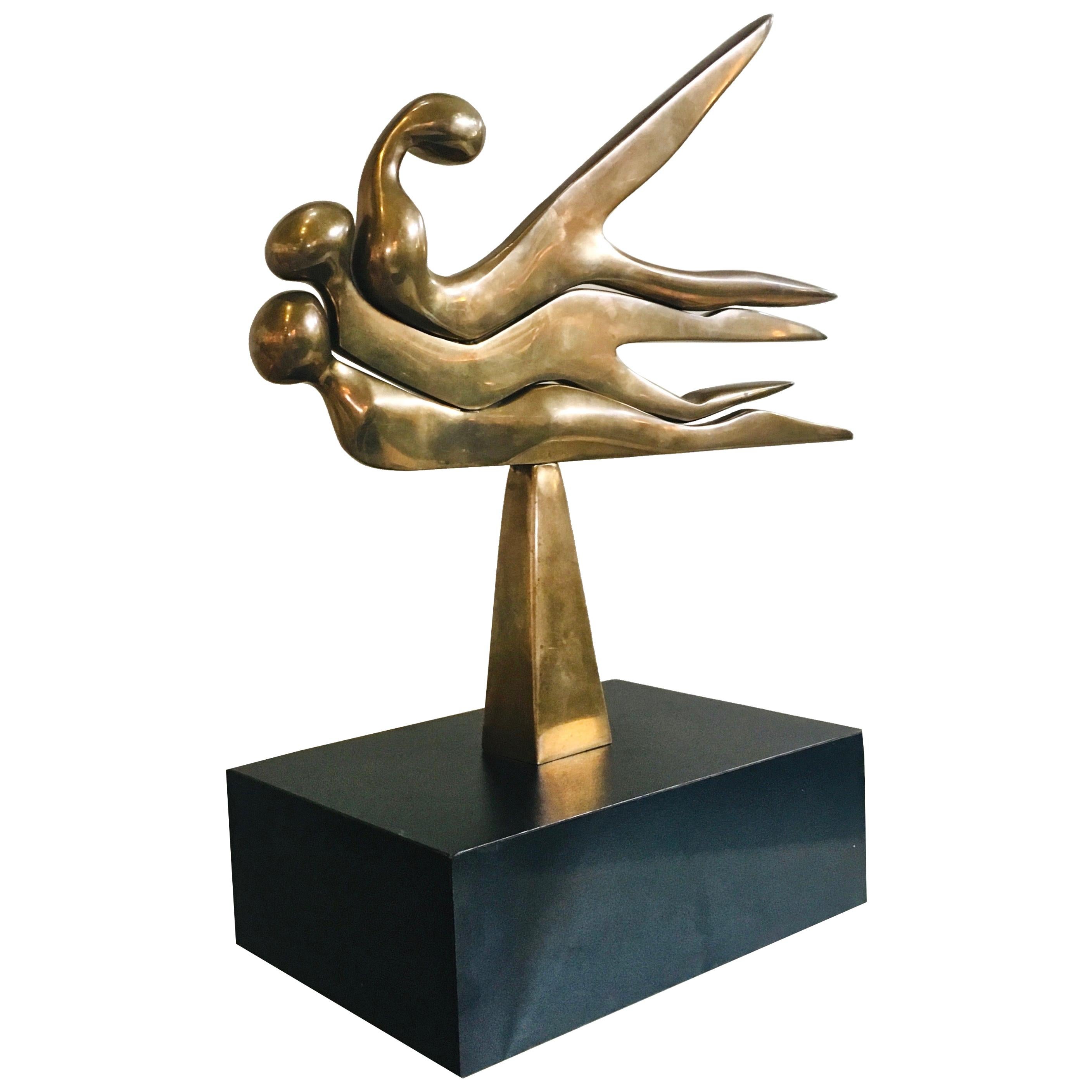Mid-Century Modern Brass Sculpture, by Arleen Eichengreen & Nancy Gensburg For Sale