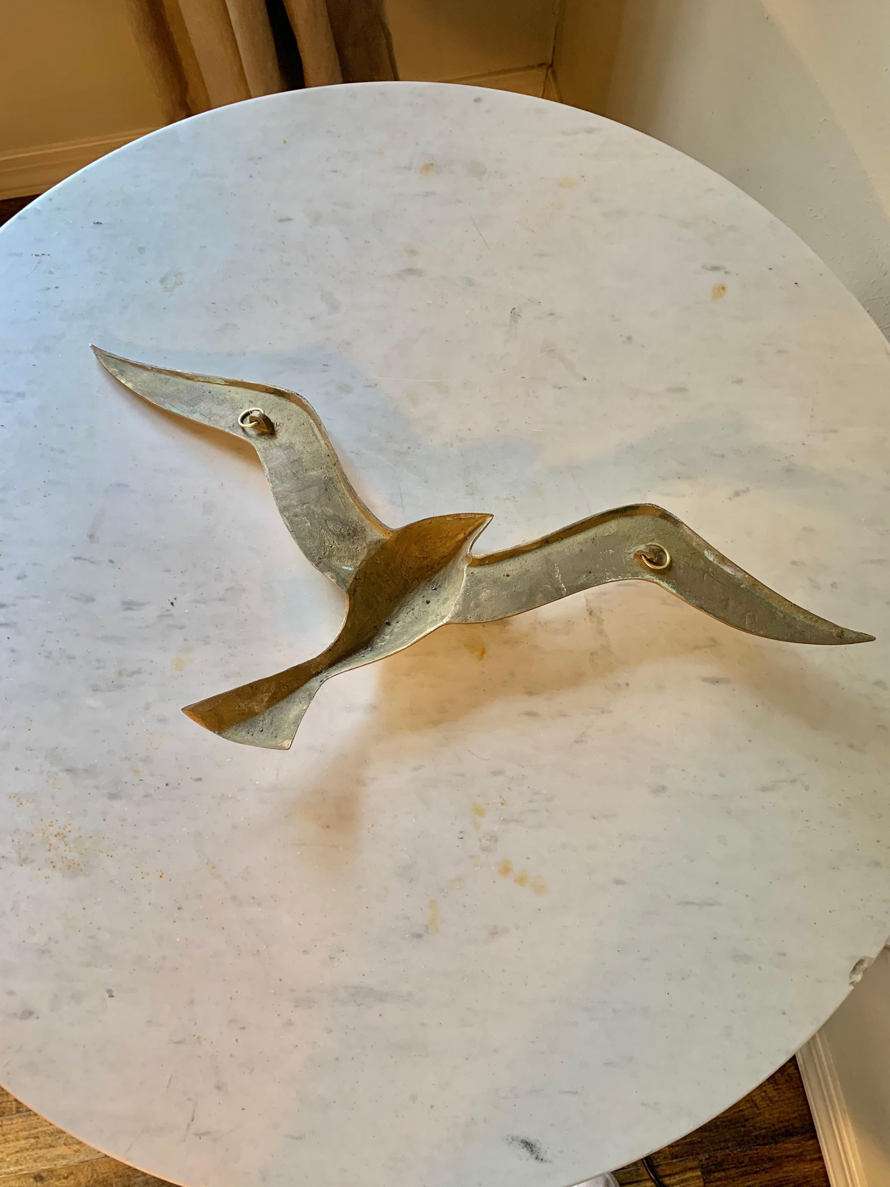 20th Century Mid Century Modern Brass Seagulls Wall Sculptures - Set of 3