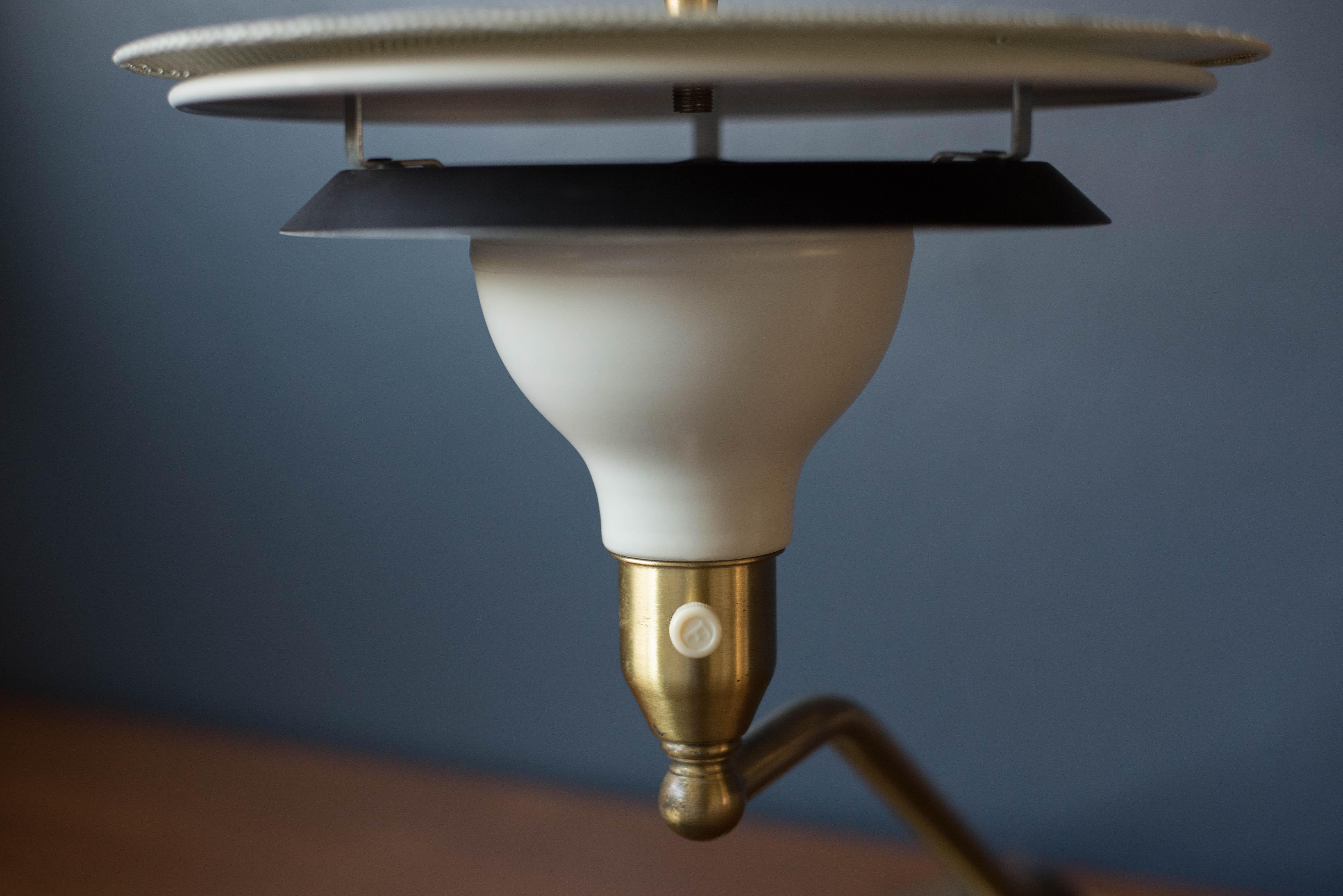 Metal Mid-Century Modern Brass Sight Light Desk Lamp by M.G. Wheeler For Sale