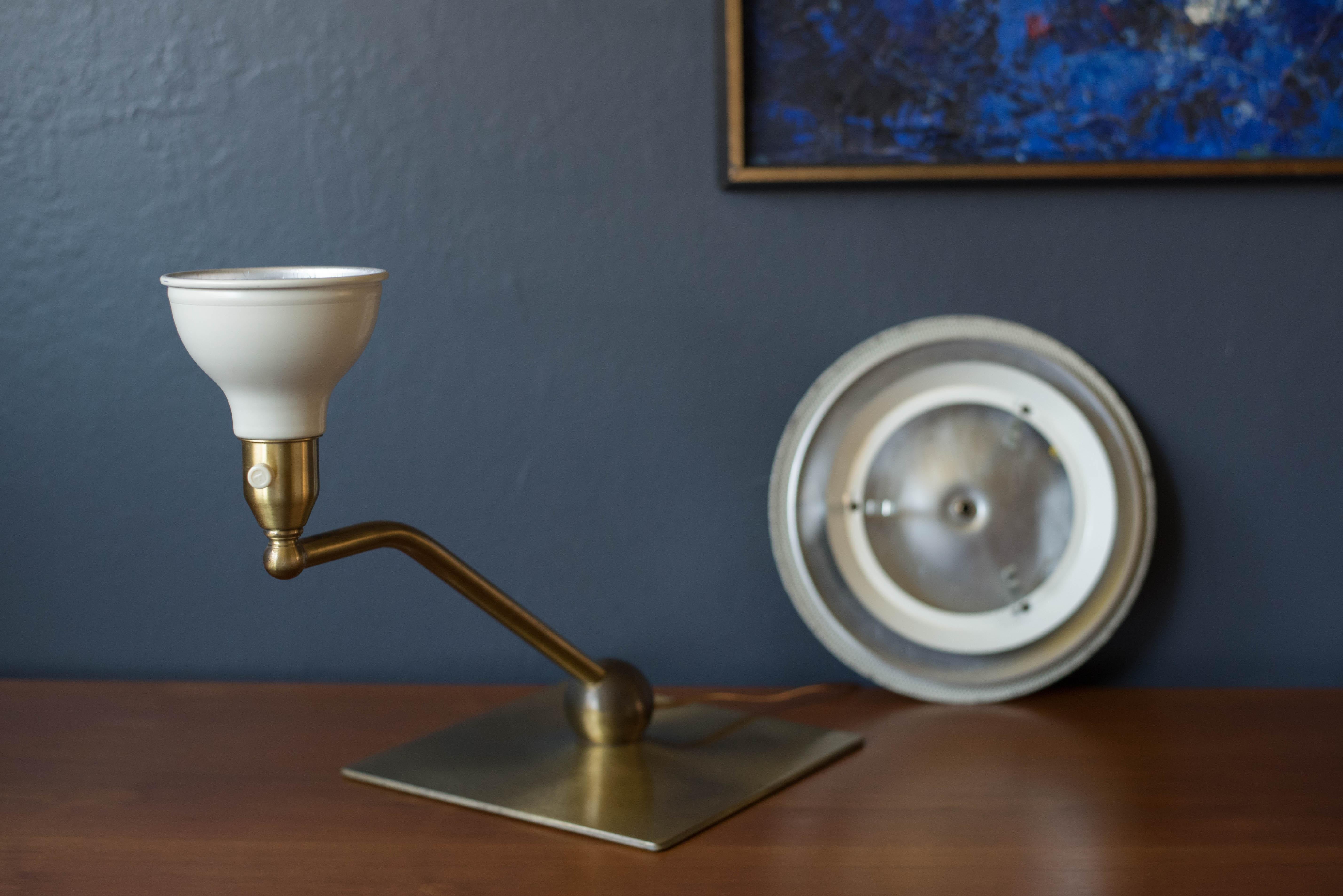 Mid-Century Modern Brass Sight Light Desk Lamp by M.G. Wheeler For Sale 2