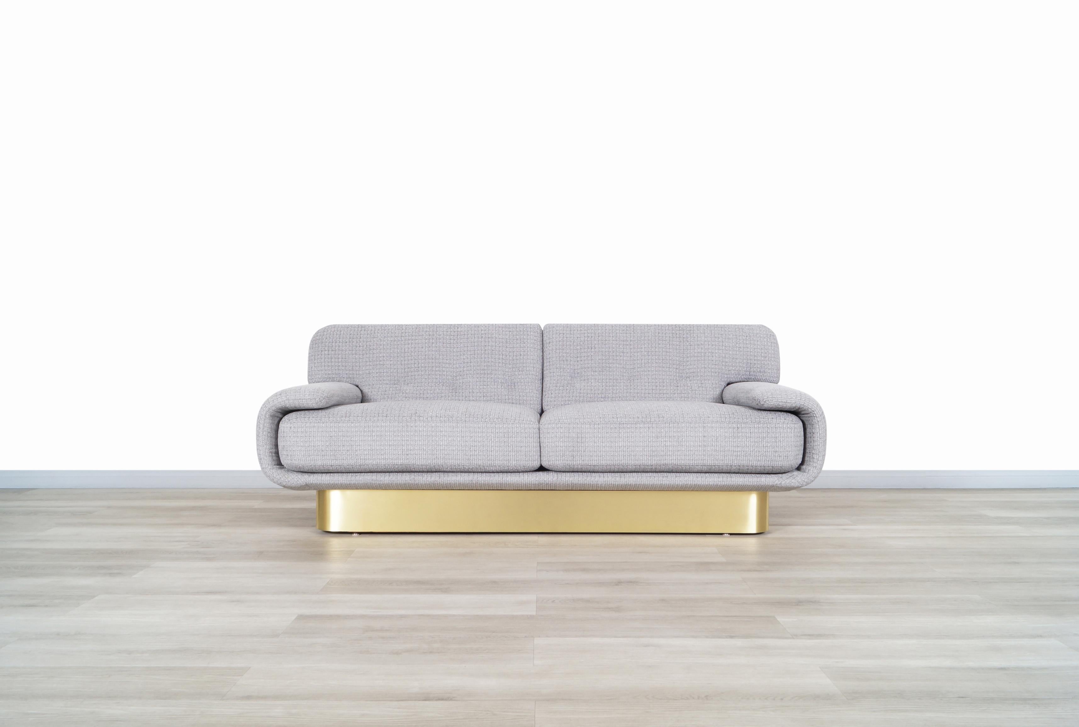 Late 20th Century Mid-Century Modern Brass Sofa