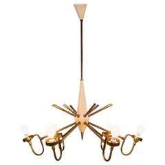 Mid-Century Modern Brass Sputnik Chandelier Spain, 1960