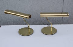 Mid-Century Modern Brass Swivel Table Lamps