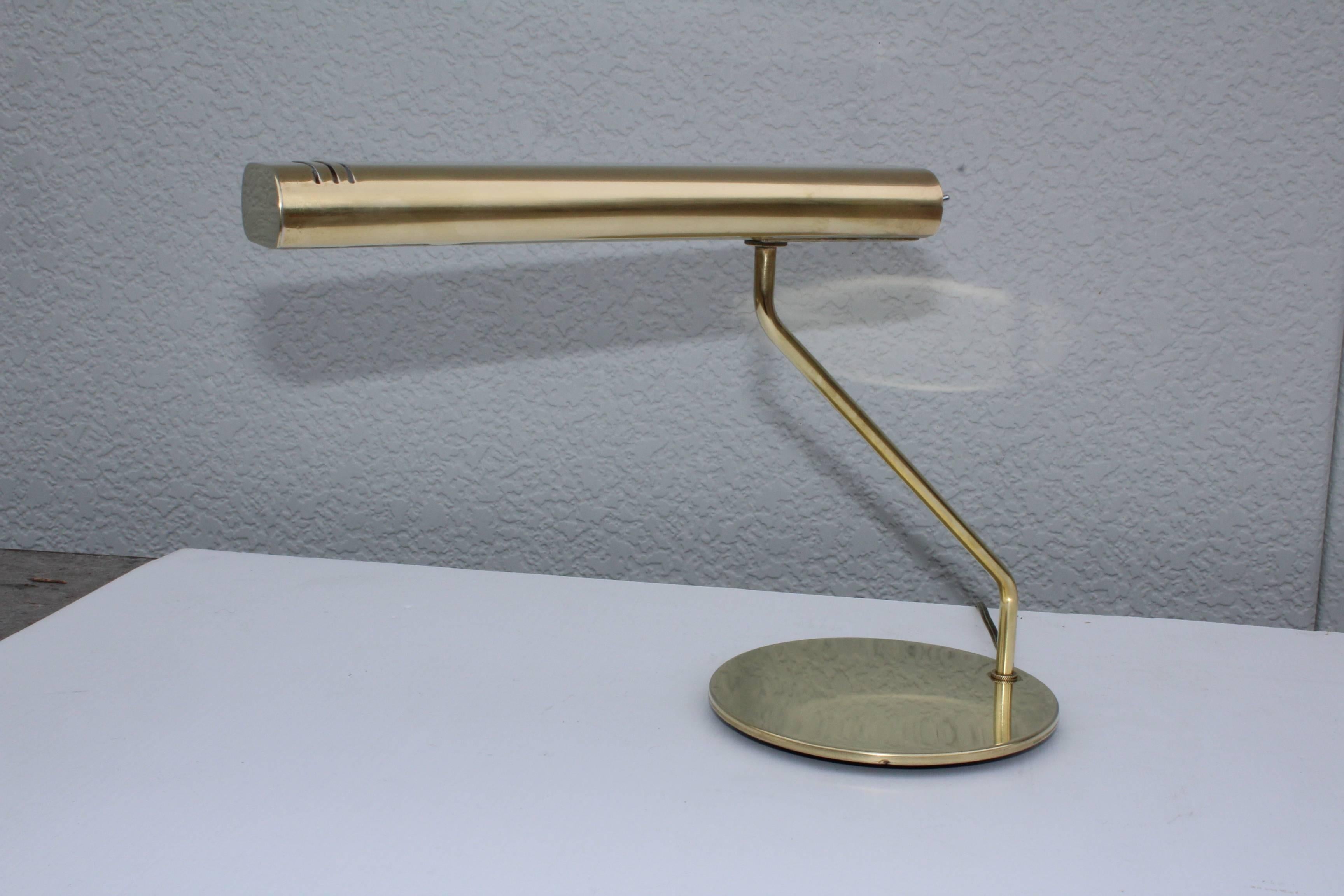 Mid-Century Modern Brass Swivel Table Lamps 4
