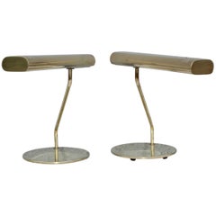 Mid-Century Modern Brass Swivel Table Lamps