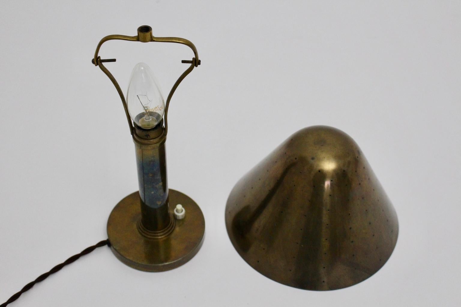 Mid-Century Modern Brass Table Lamp by Carl Axel Acking Attributed, 1940s Sweden 12