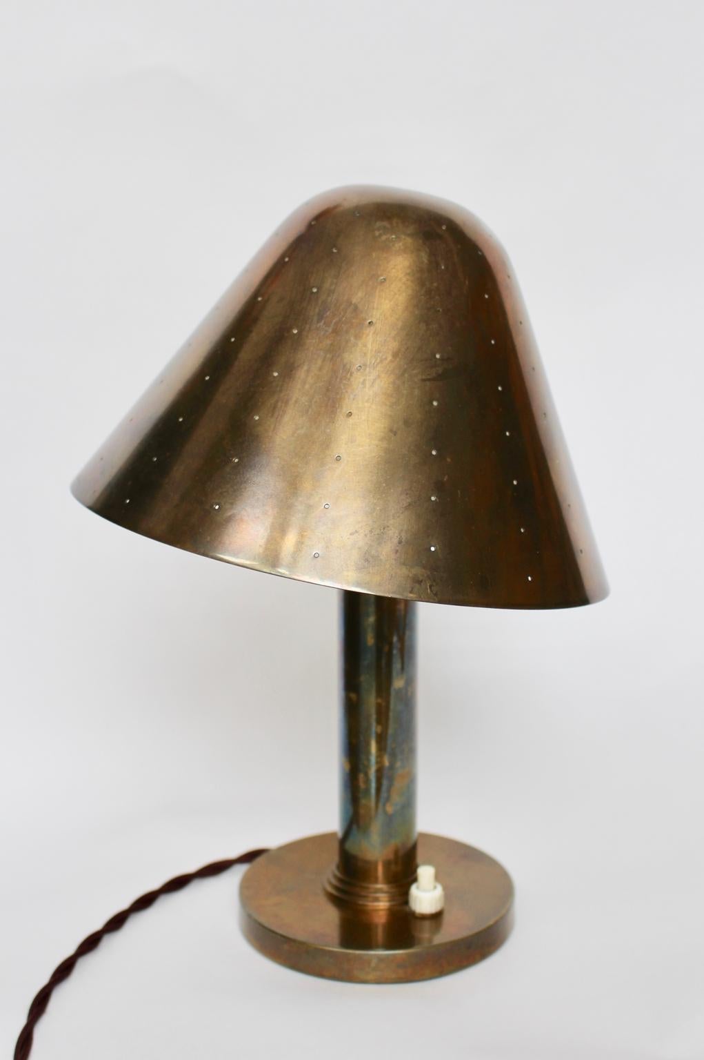 Swedish Mid-Century Modern Brass Table Lamp by Carl Axel Acking Attributed, 1940s Sweden