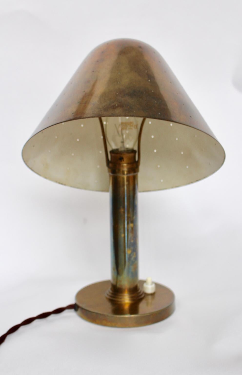 Mid-Century Modern Brass Table Lamp by Carl Axel Acking Attributed, 1940s Sweden 1