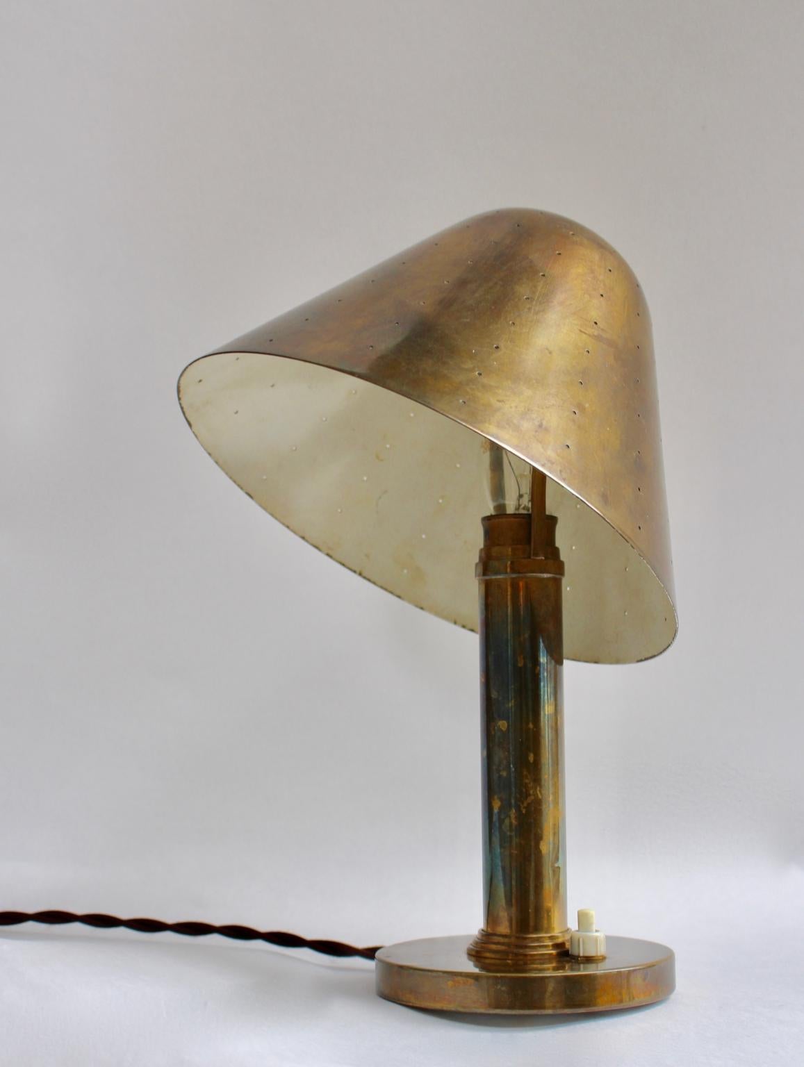 Mid-Century Modern Brass Table Lamp by Carl Axel Acking Attributed, 1940s Sweden 2
