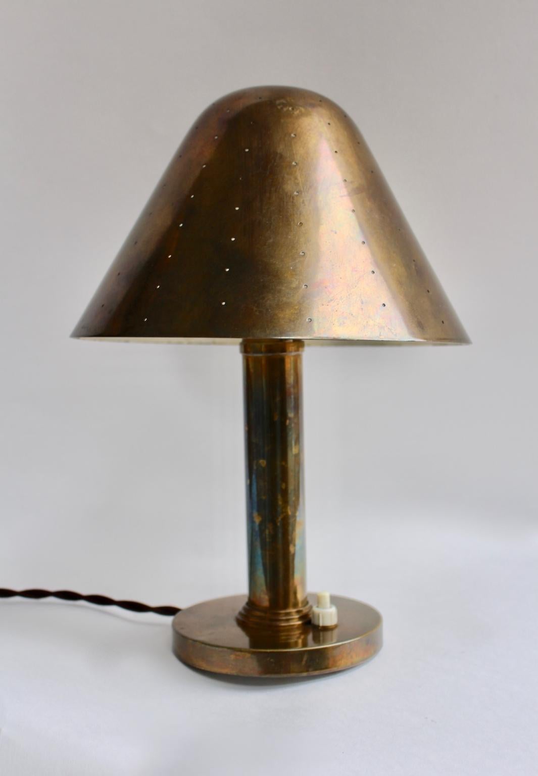 Mid-Century Modern Brass Table Lamp by Carl Axel Acking Attributed, 1940s Sweden 3