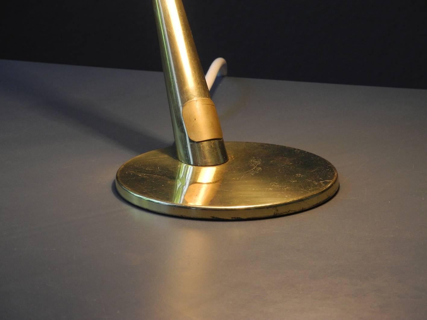 Mid-Century Modern Brass Table Lamp by Kaiser 5