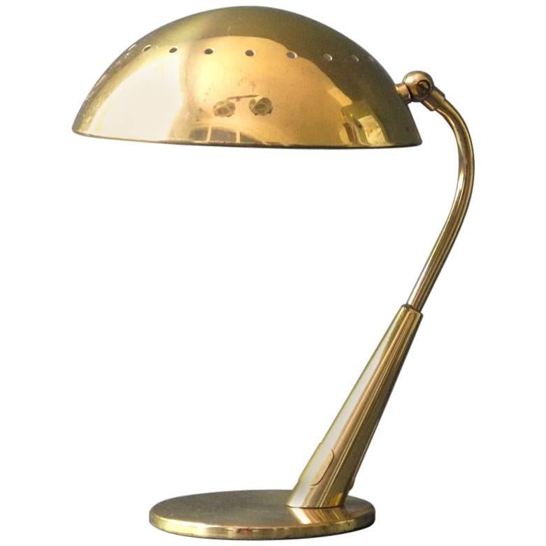 Mid-Century Modern Brass Table Lamp by Kaiser