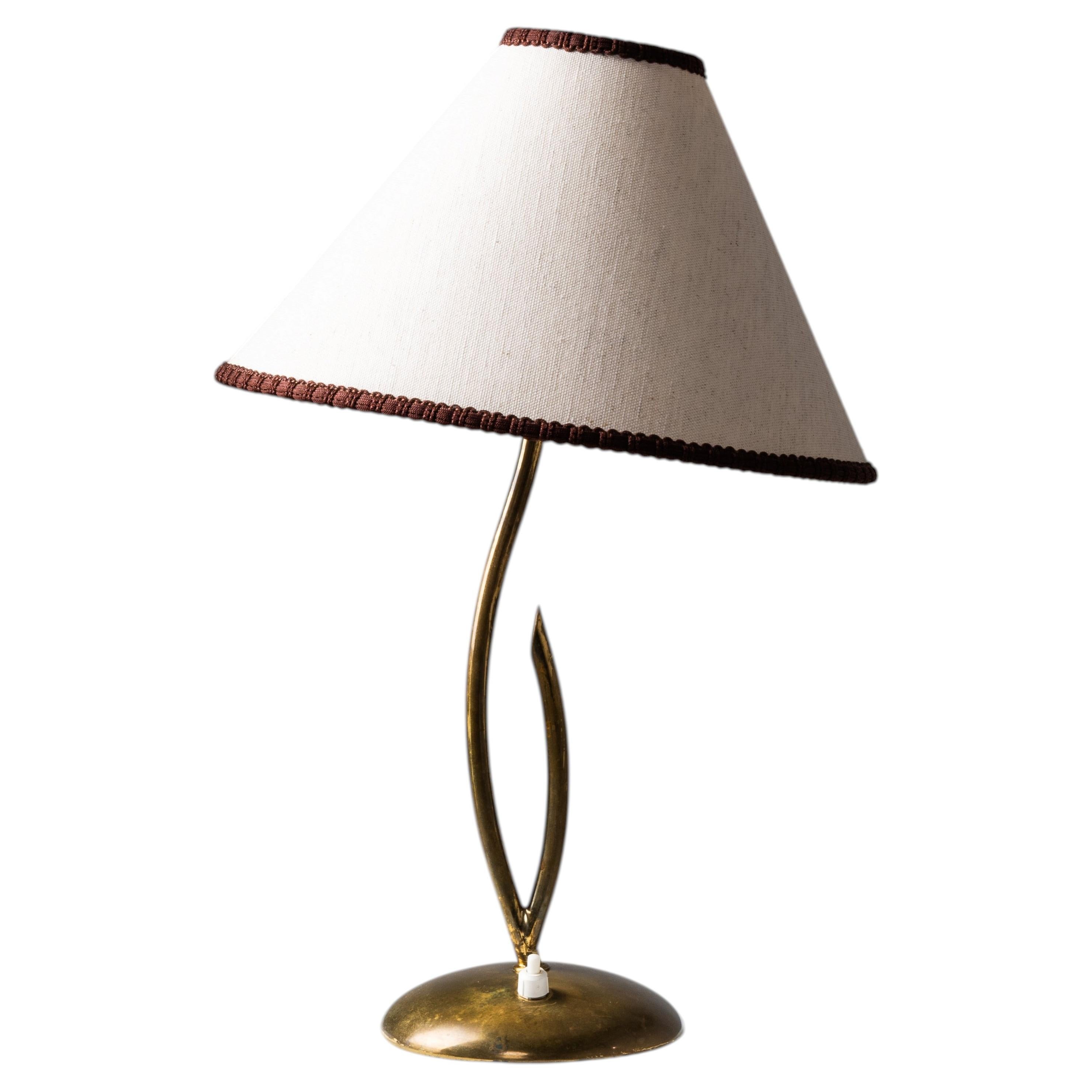 Mid-Century Modern Brass Table Lamp by Valinte, Finland, 1950s