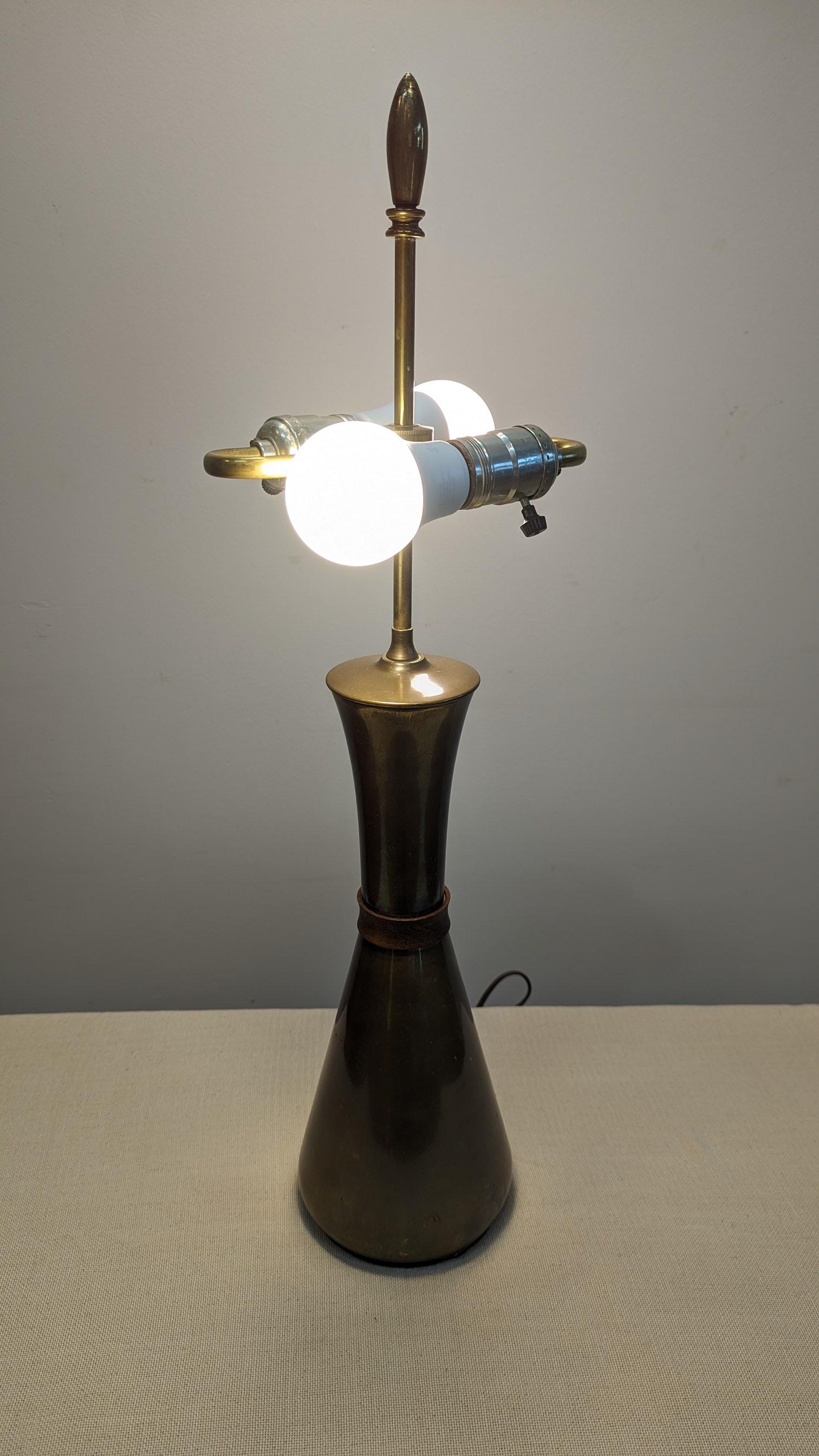 Mid Century Modern Brass Table Lamp For Sale 7