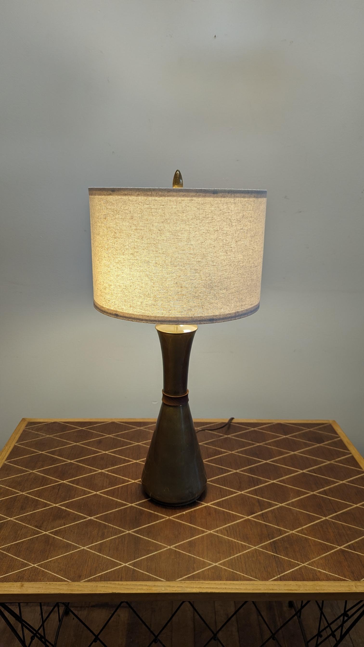Mid Century Modern Brass Table Lamp For Sale 9
