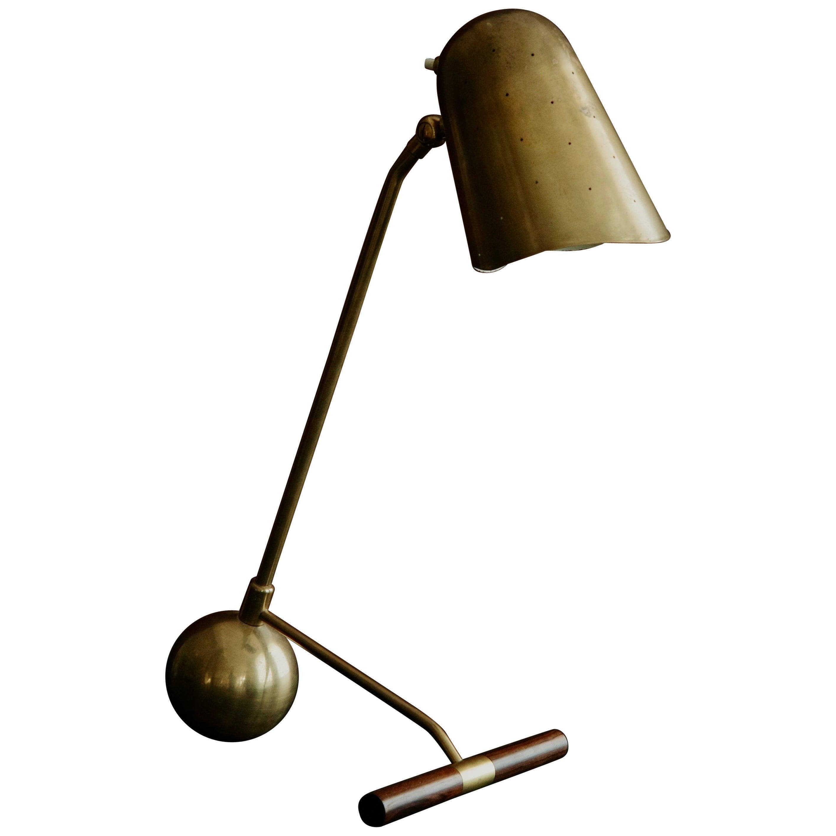 Mid-Century Modern Brass Table Lamp