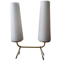 Mid-Century Modern Brass Table Lamp, France, 1950s