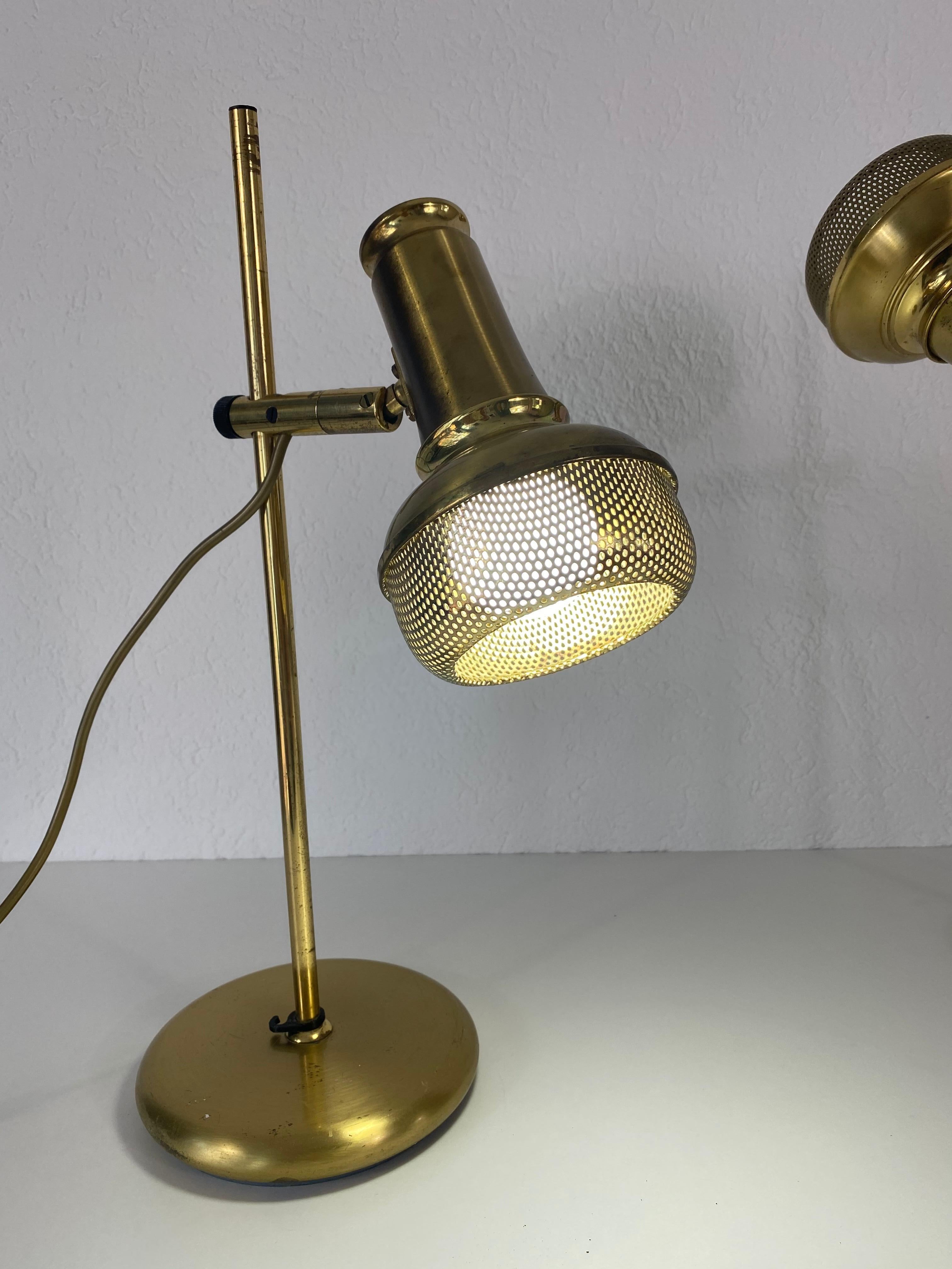 Mid-Century Modern Brass Table Lamps, Pair, 1960s For Sale 3