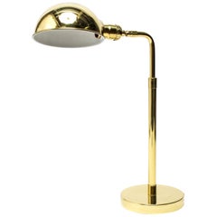 Mid-Century Modern Brass Table or Desk Lamp with Dome Shade