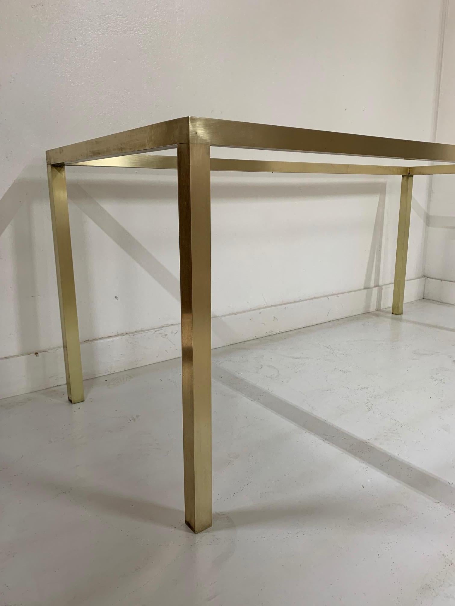 Mid-20th Century Mid-Century Modern Brass Table w/ Glass Top For Sale