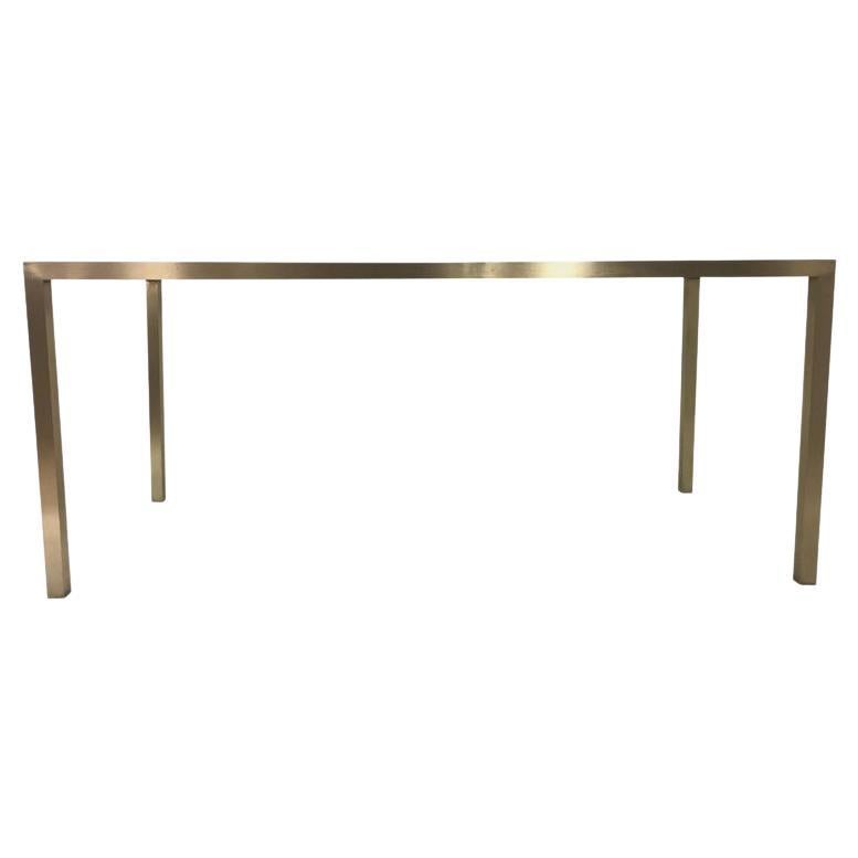 Mid-Century Modern Brass Table w/ Glass Top For Sale