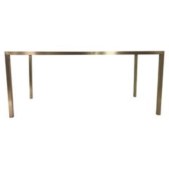 Mid-Century Modern Brass Table w/ Glass Top