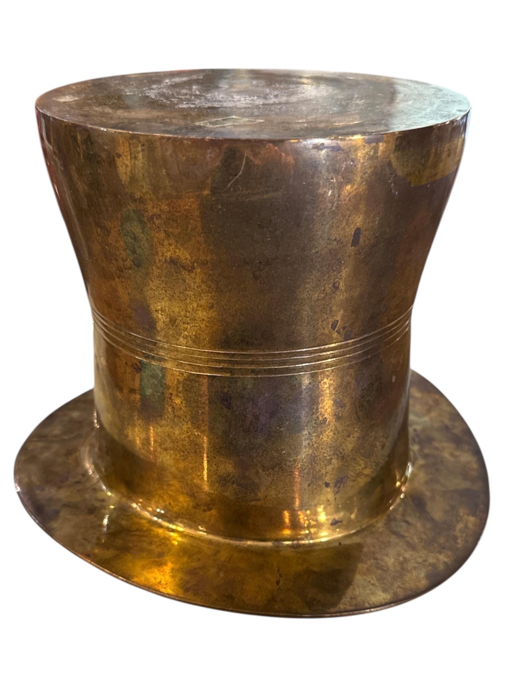 American Mid Century Modern Brass Top Hat For Sale