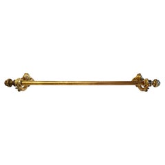 Mid Century Modern Brass Towel Rack with Iconic Dolphins