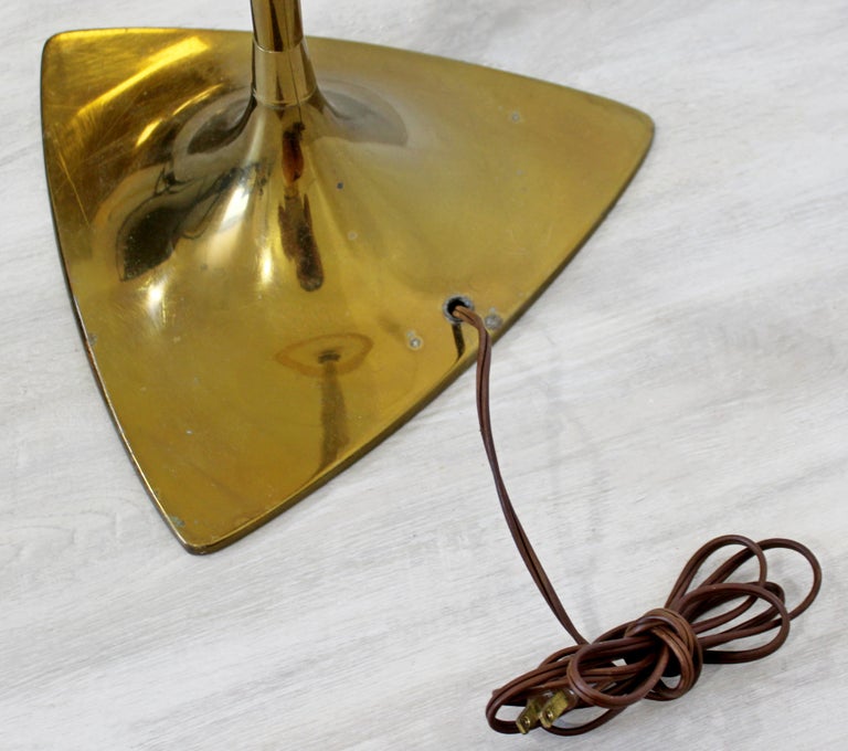 MidCentury Modern Brass Triangle Floor Lamp with Lucite Table 1960s Laurel at 1stDibs