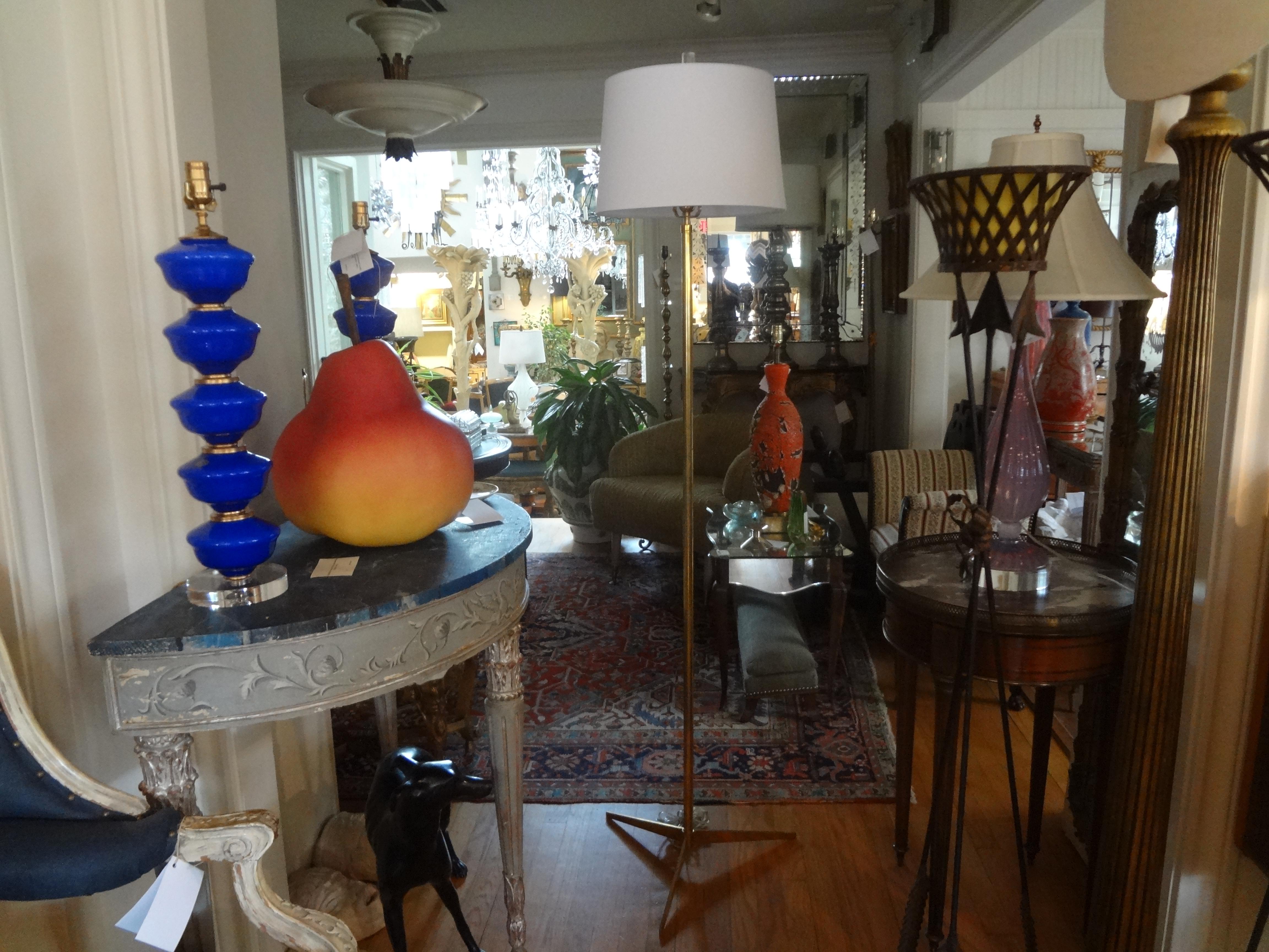 Mid-Century Modern Brass Tripod Floor Lamp 6