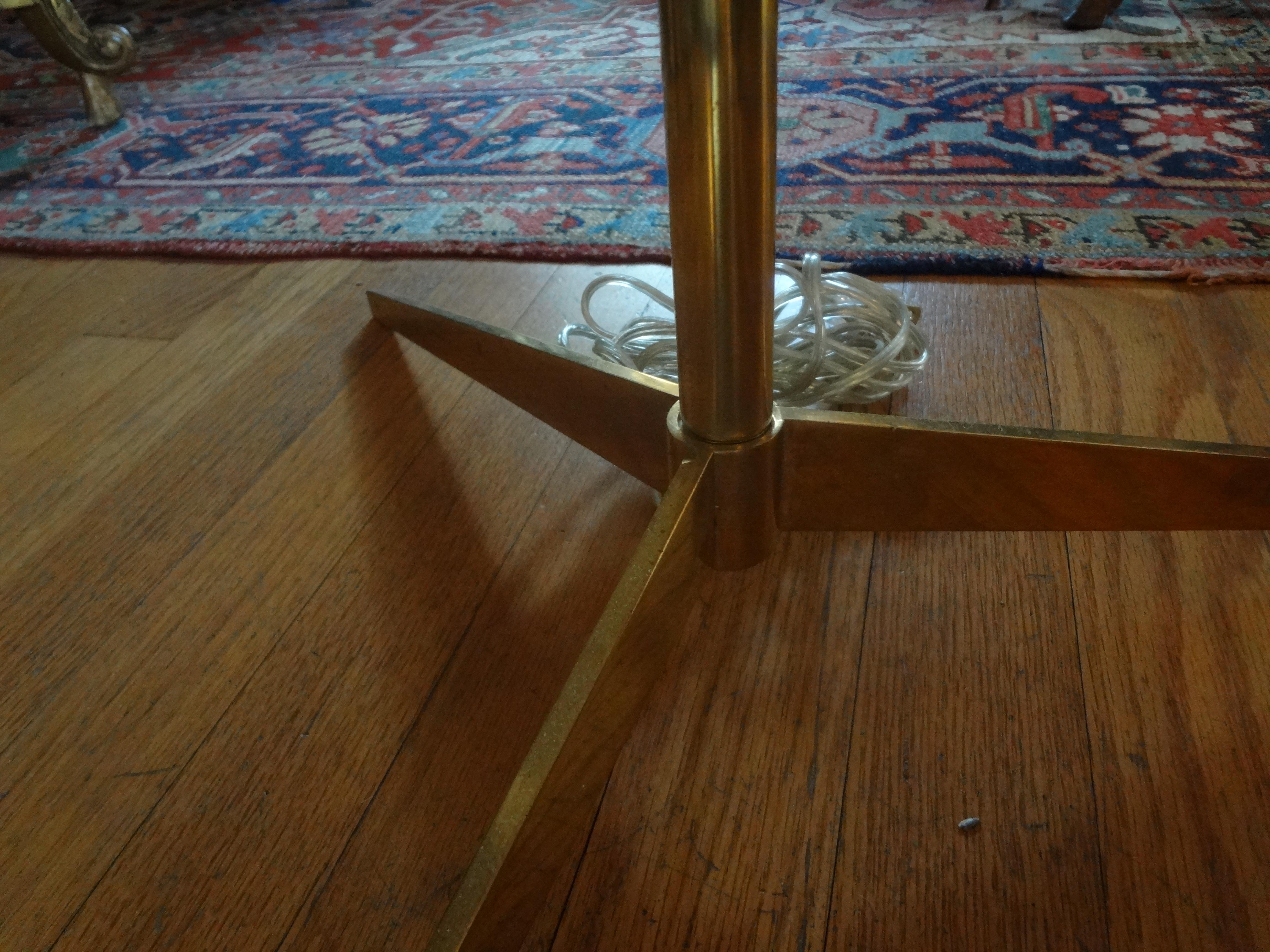 Mid-20th Century Mid-Century Modern Brass Tripod Floor Lamp