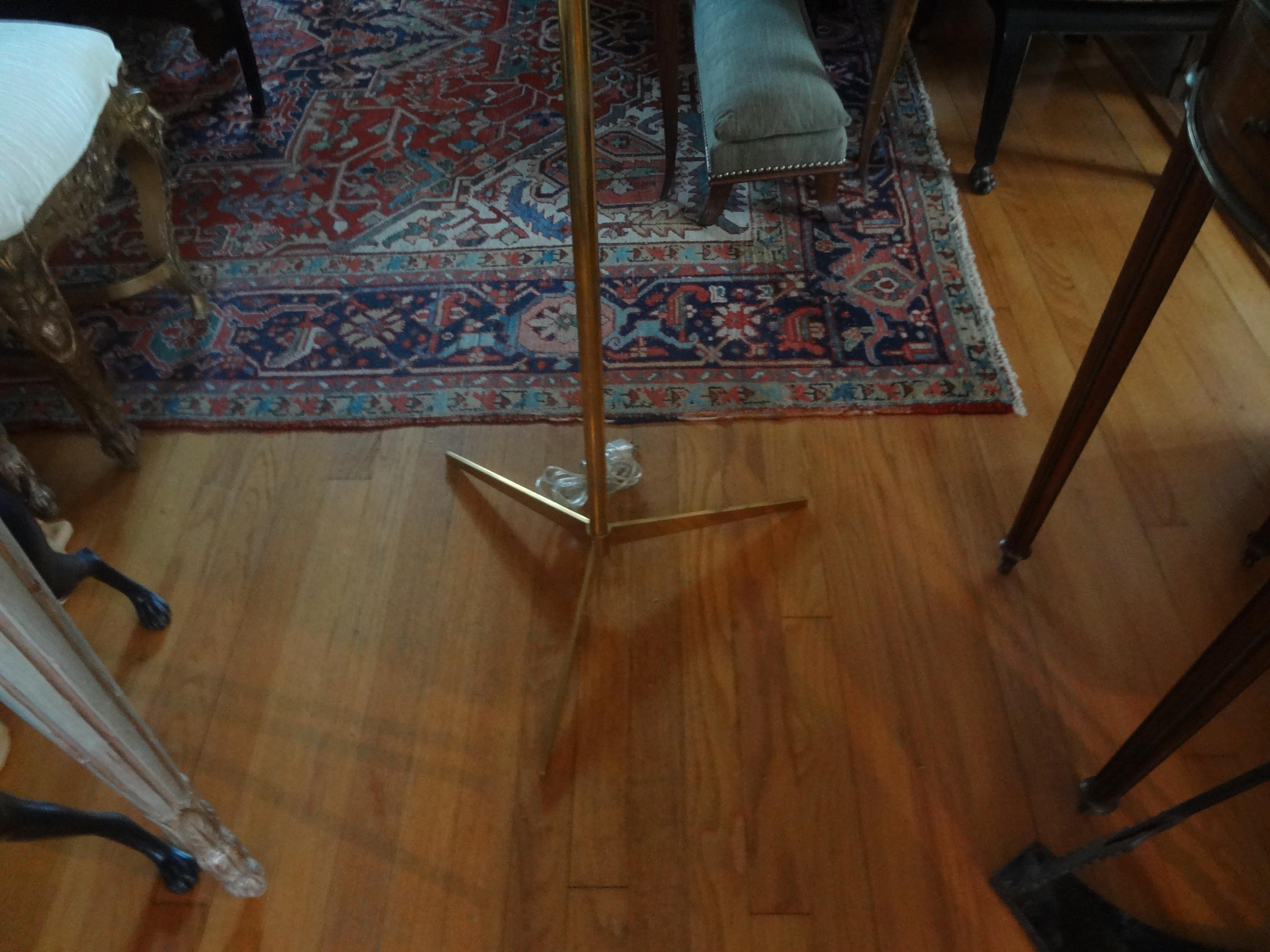 Mid-Century Modern Brass Tripod Floor Lamp 4