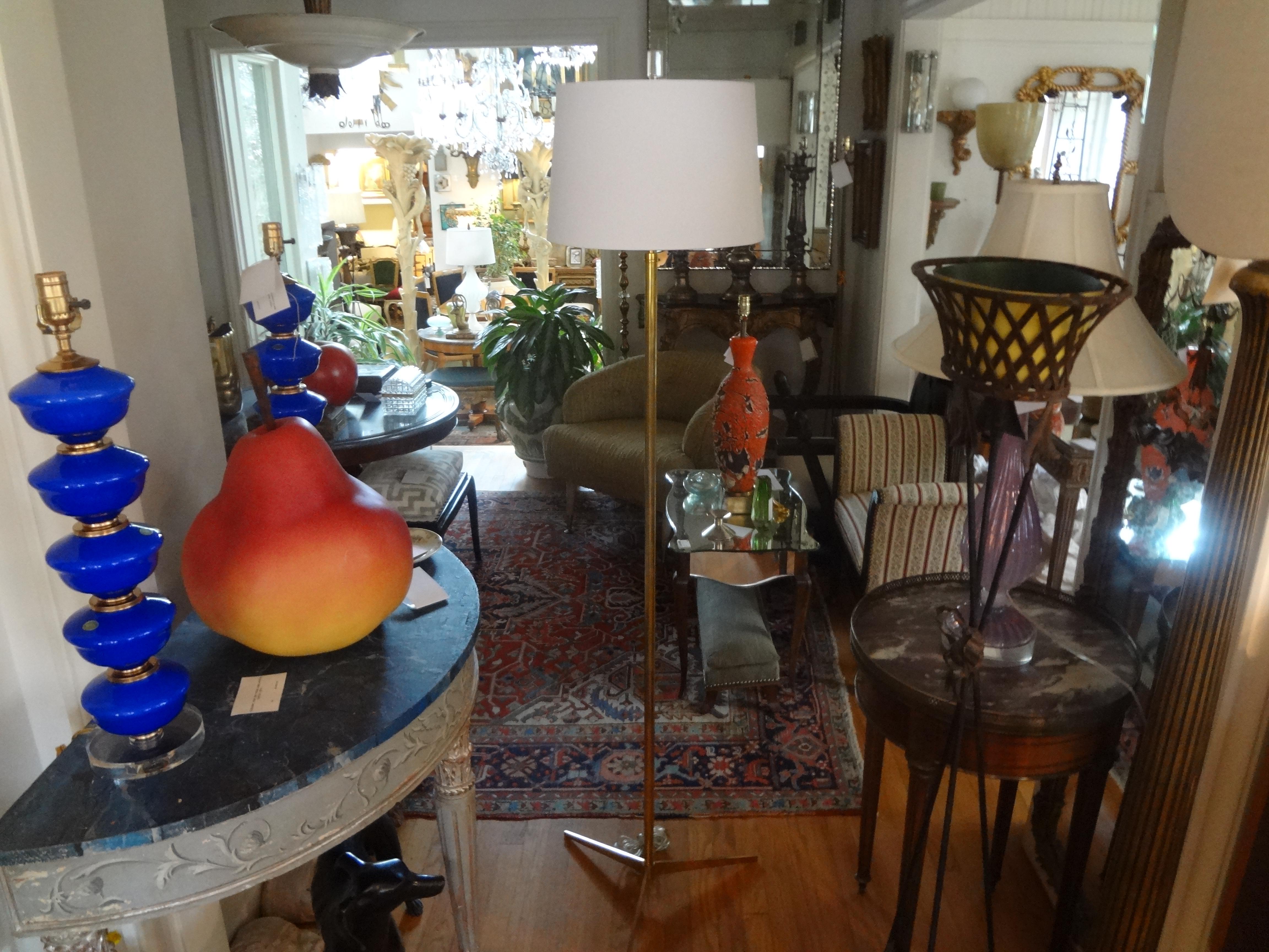 Mid-Century Modern Brass Tripod Floor Lamp 5