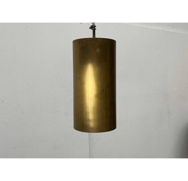 Ceramic Mid-Century Modern Brass Tube Pendant Lamp, 1960s For Sale