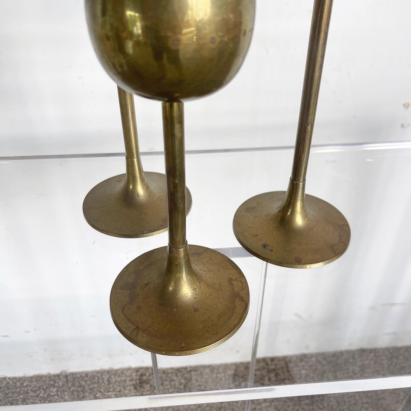 brass tulip candle holders
